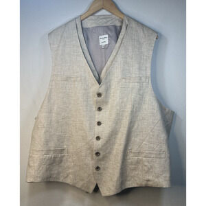 Baird McNutt Murano $89.00 Vest 100 % Linen Khaki vest suit NWOT